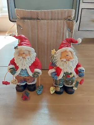 Set Of 2 Don Mechanic Enterprises 4.5  Santa Claus Christmas Figurines • $29.99