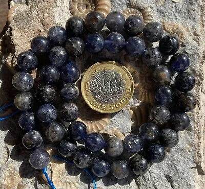 Iolite - Semi Precious - Gemstone Beads 8mm- 39cm Strand - Jewellery Making • £14.45