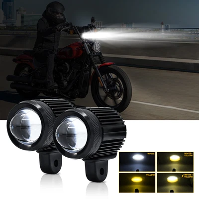 £23.87 • Buy S4 Motorcycle Dual Color LED Spotlight Headlight Fog Lamp Fisheye Lens Mount Kit