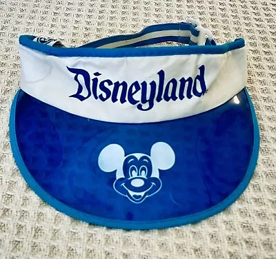 Vtg Walt Disney World Clear Blue Vinyl Sun-visor . Rare • $50