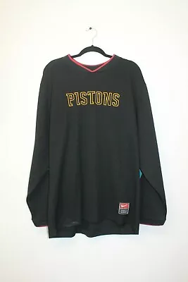 Nike Team Detroit Pistons Warm Up Shooting Shirt Men's Size L Black/Teal • $89.99