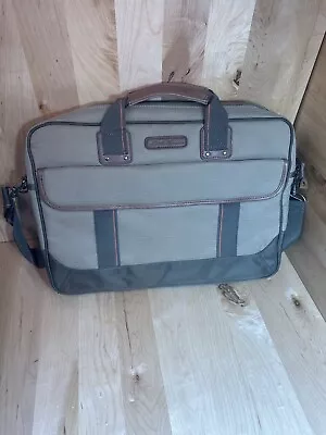 Eddie Bauer Sportshop Collection Laptop Briefcase Bag Tan And Brown • $29.99