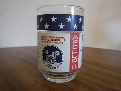 Vintage Apollo 11/Man On The Moon Drinking Glass Approx. 4.25  Tall Promo Glass • $13