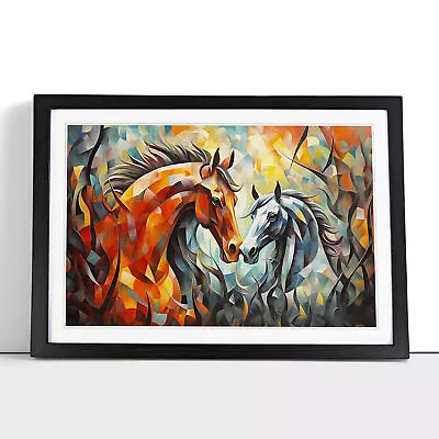 Horse Orphism Framed Wall Art Poster Canvas Print Picture Home Decor Painting • £14.95