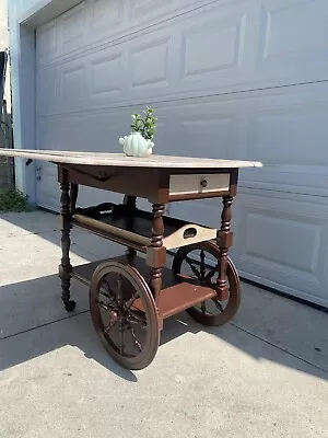 Vintage Wooden Tea Cart • $500