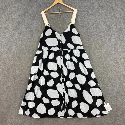 $24.95 • Buy NEW Asos Womens Dress Size 14 Black White Shift Sleeveless Midi 327