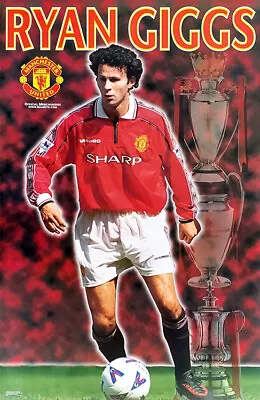 RYAN GIGGS 1999 Manchester United FC Vintage Original EPL Action 22x34 POSTER • $22.49