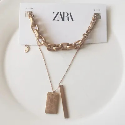 $14.99 • Buy New 2pcs Zara Chain+Pendant Necklace Gift Vintage Women Party Holiday Jewelry