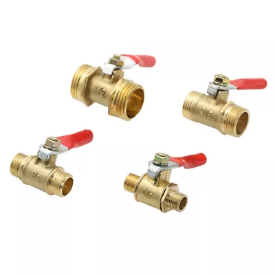 £3.35 • Buy Brass Ball Valve Lever Male To Male 1/8  1/4  3/8  1/2  BSP Pipe Shut-off Valve