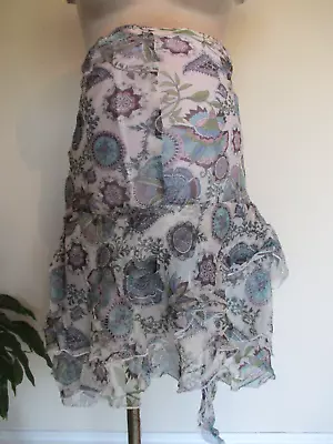 Pas Deux Maternity Smart Paisley Chiffon Silk Skirt Size 10 Bnwt • £2.99