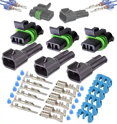 3-PACK APTIV Metri-Pack 280 Series 2-Way Connector W/10-12 AWG Sealed Waterproof • $15.49