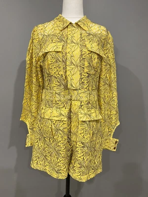 $34.99 • Buy WNTRMSE Winter Muse Charlize Yellow Lace Playsuit Short Jumpsuit Size AU12