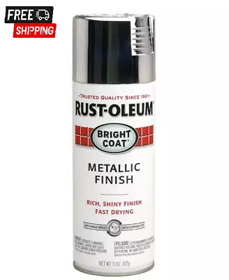 11 Oz. Bright Chrome Metallic Spray Paint Dries Fast Prevents Rust NEW • $10.39