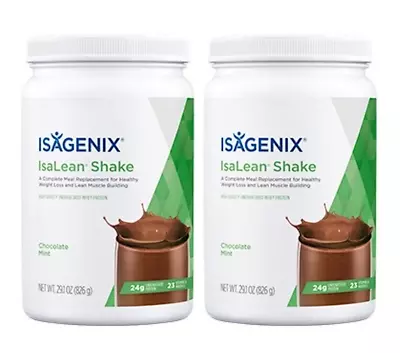 15%OFF Isagenix Chocolate Mint Shake 826gx2 Canister WeightLoss Meal Replacement • $155