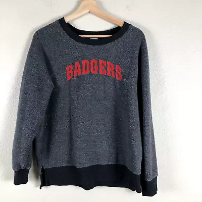 Victorias Secret Pink Sweatshirt Sweater Womens Small Gray Badgers Fleece Sporty • $14.73