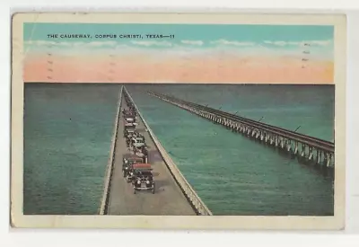 Corpus Christi TX-Texas The Causeway  Antique Vintage Souvenir Postcard 1940 • $7