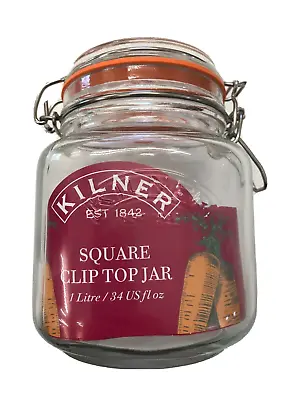 £6.94 • Buy Kilner Large 1Litre Glass Food Preserving Cliptop Storage Jars Coffee Canister