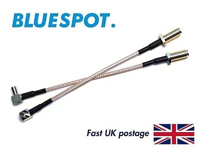 £6.99 • Buy 2x Bluespot Networks 10cm Flexible & Low-loss TS9 Male To SMA Female For 4G 5G