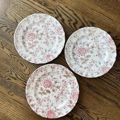 Johnson Bros Rose Chintz 9 7/8” Dinner Plates Made In England Lot Of 3 (1 Chip) • $27.90