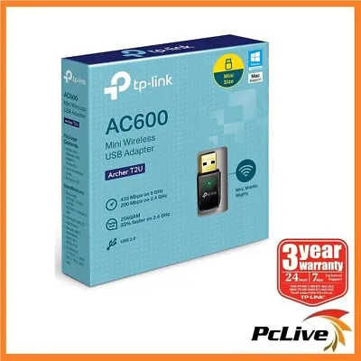 NEW TP-Link Archer T2U 600mbps Dual Band 5Ghz Wireless N USB Adapter WIFI AC 600 • $38.80