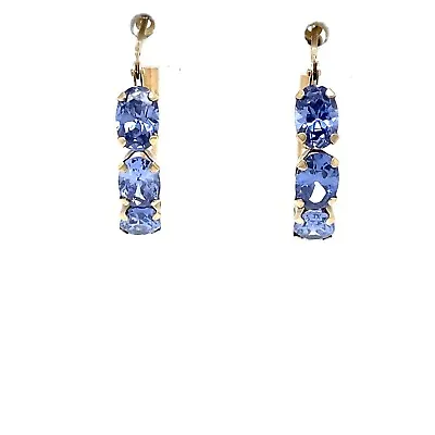 10kt Yellow Gold Tanzanite Hoop Earrings 1.8 Grams • $299