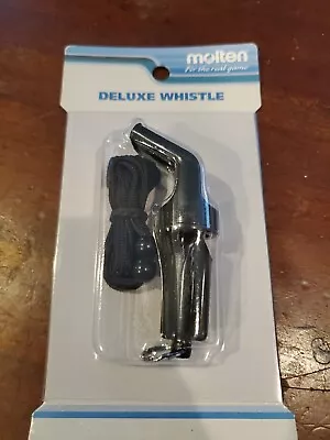 Molten Deluxe Whistle Pealess With Lanyard Black Volleyball Soccer Football New • $5.50