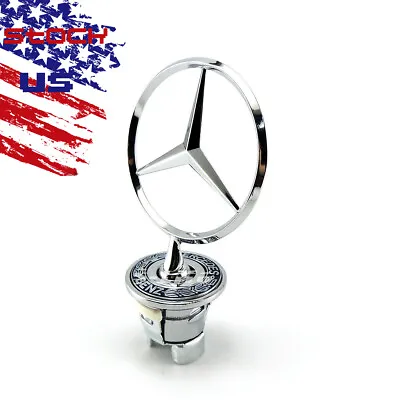 Front Hood Ornament Mounted Star Logo Badge Emblem Mercedes-Benz C E S Series • $19.99