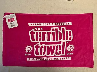 PITTSBURGH STEELERS Terrible Towel Pink Out Myron Cope’s Official NEW • $13.50