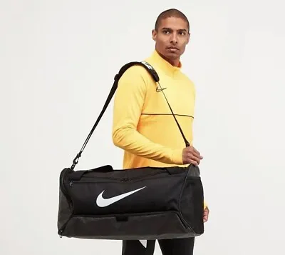 Nike Brasilia Duffel Medium Bag Black/White Casual BA5955-010 60L • £32.99