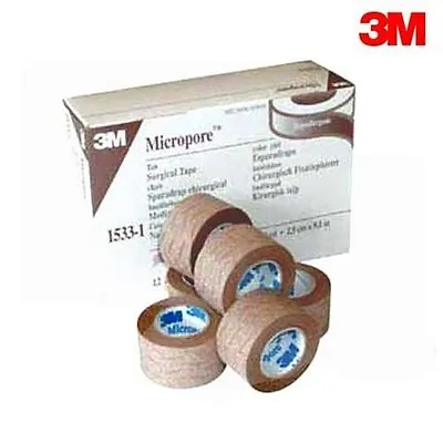 Genuine 3M Micropore TAN Surgical Tape 2.5cm X 9.1m - 1 ROLL • £6.49