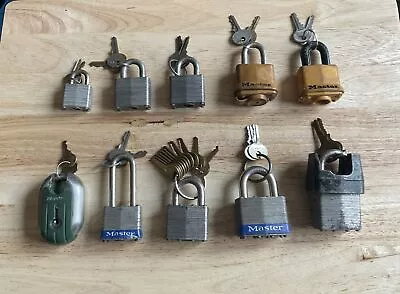 10 Master Locks With Keys # 4 • $23
