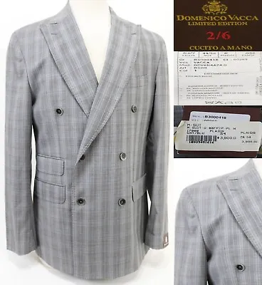 $400 • Buy Domenico Vacca NWT $3,900 Men's Double Breasted Blazer Size 44 Plaids Wool Gray