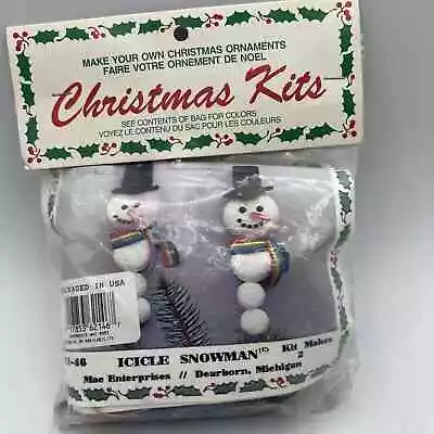 Vtg Merri Mac Icicle Snowman Christmas Ornament Kit Rainbow Scarf Pride Winter • $14.99