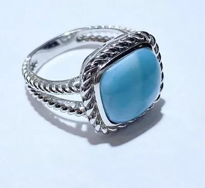 R-W229 Dominican Republic Natural Caribbean Larimar Sterling Silver Ring • $36