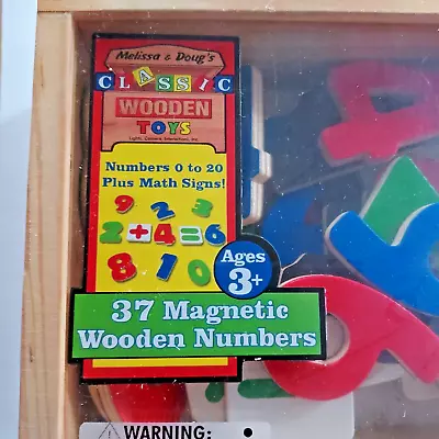 Melissa And Doug Magnetic Wooden Number Set (37 Numbers+math Signs) Non-toxic • $11.99