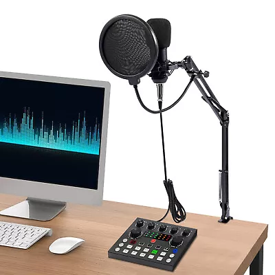 Studio Recording Kit Microphone Set Music Podcast Equipment Mixer Condenser Home • $41