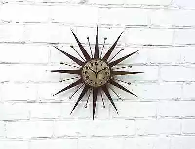 22 George Nelson Wall Clock Sunburst Gold Or Antique Gold Vintage Modern 1970s • $150