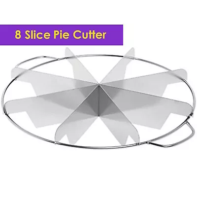 8-Slice Pie Cutter Press 18/8 Stainless Steel Commercial Grade Side-Handles • $15.99