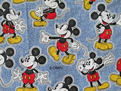 VTG Disney Classic Mickey Mouse Balloon Valance Denim Blue Background 84  X 17  • $24.99