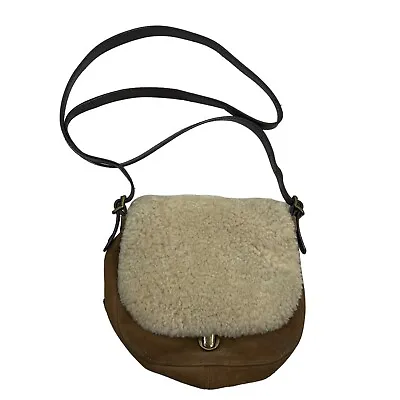 Ugg Australia Heritage Crossbody Cowhide Suede Shearling Bag Adjustable Straps S • $48.89