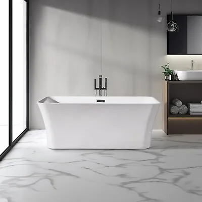 67 Acrylic Rectangular Freestanding Bathroom Bathtub In Glossy White Bat Tub • $1079.99