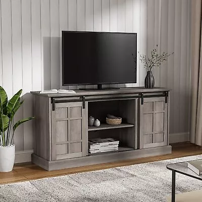 TV Stand Cabinet TV Console For 65  TV ​Entertainment Center W/Sliding Barn Door • $169.99