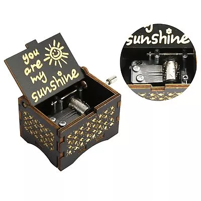 $7.68 • Buy Music Box Play You Are My Sunshine Melody Hand Carved Wooden Small Music Box