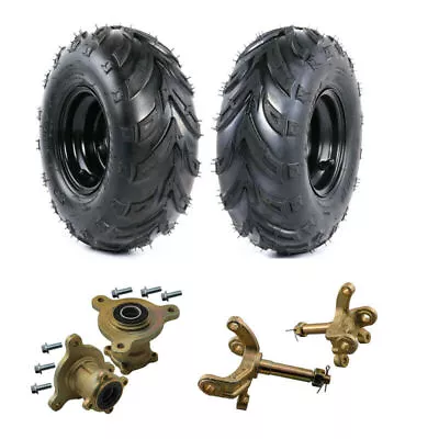 Pair 6  Inch 145/70-6 Tire Rim Wheel + 3 Stud Knuckle Hub For ATV QUAD Go Kart • $184.28