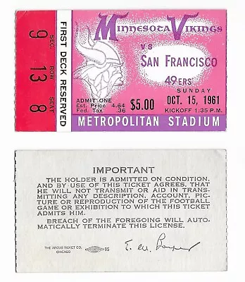 1960 - 1969 San Francisco 49ers Ticket Stubs - Home And Away Games - You Pick • $85