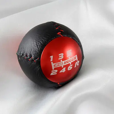 For JDM MUGEN 6 Speed Shift Knob Red Leather HONDA CRZ Type R Civic FA5 FG2 SI • $77.27