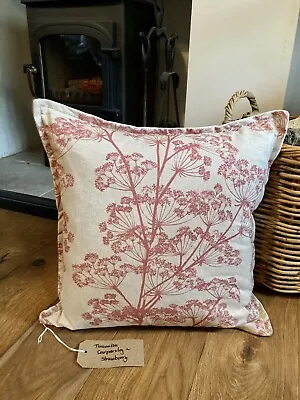 Cushion Cover Made In Tinsmiths  Fabric Cow Parsley Strawberry • £18