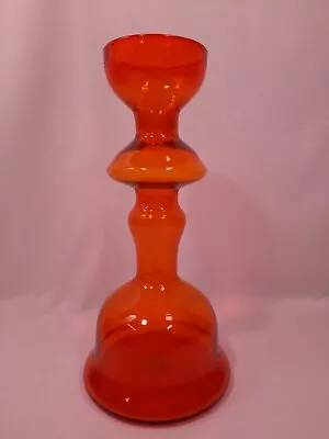 1960 MCM Blenko Art Glass Tangerine Orange 5929S Chess Decanter Sandblasted Mark • $649.99