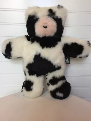 Authentic Vermont Flat Teddy Bear Black/White Plush 13  • $13.20