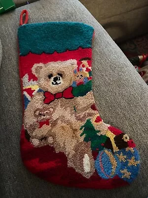 Vintage Christmas Stocking Teddy Bear 19  • $13